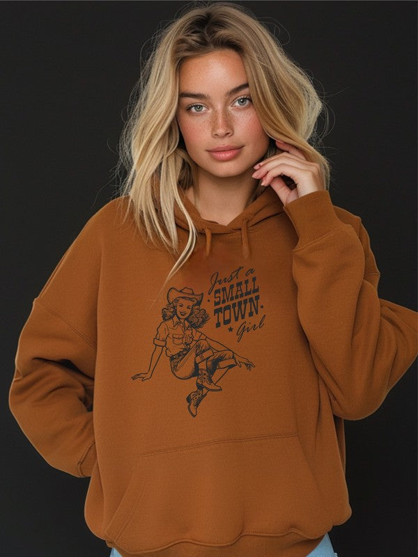 Small Town Girl Cowgirl Graphic Hoodie Sweatshirt