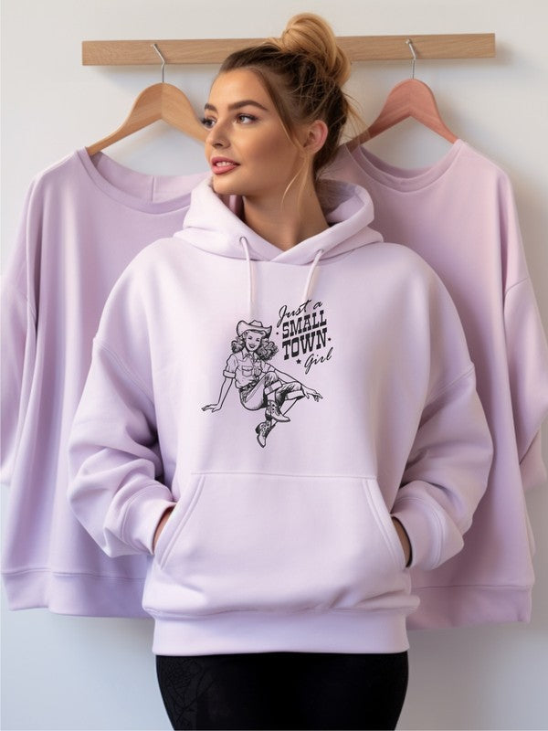 Small Town Girl Cowgirl Graphic Hoodie Sweatshirt