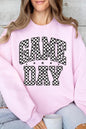 Checkered Game Day Graphic Fleece Sweatshirt