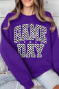 Checkered Game Day Graphic Fleece Sweatshirt