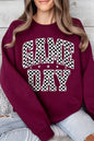 Checkered Game Day Graphic Fleece Sweatshirt