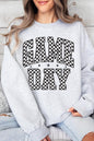 Checkered Game Day Graphic Fleece Sweatshirt