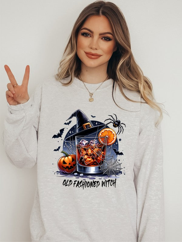 Old Fashioned Witch Graphic Sweatshirt